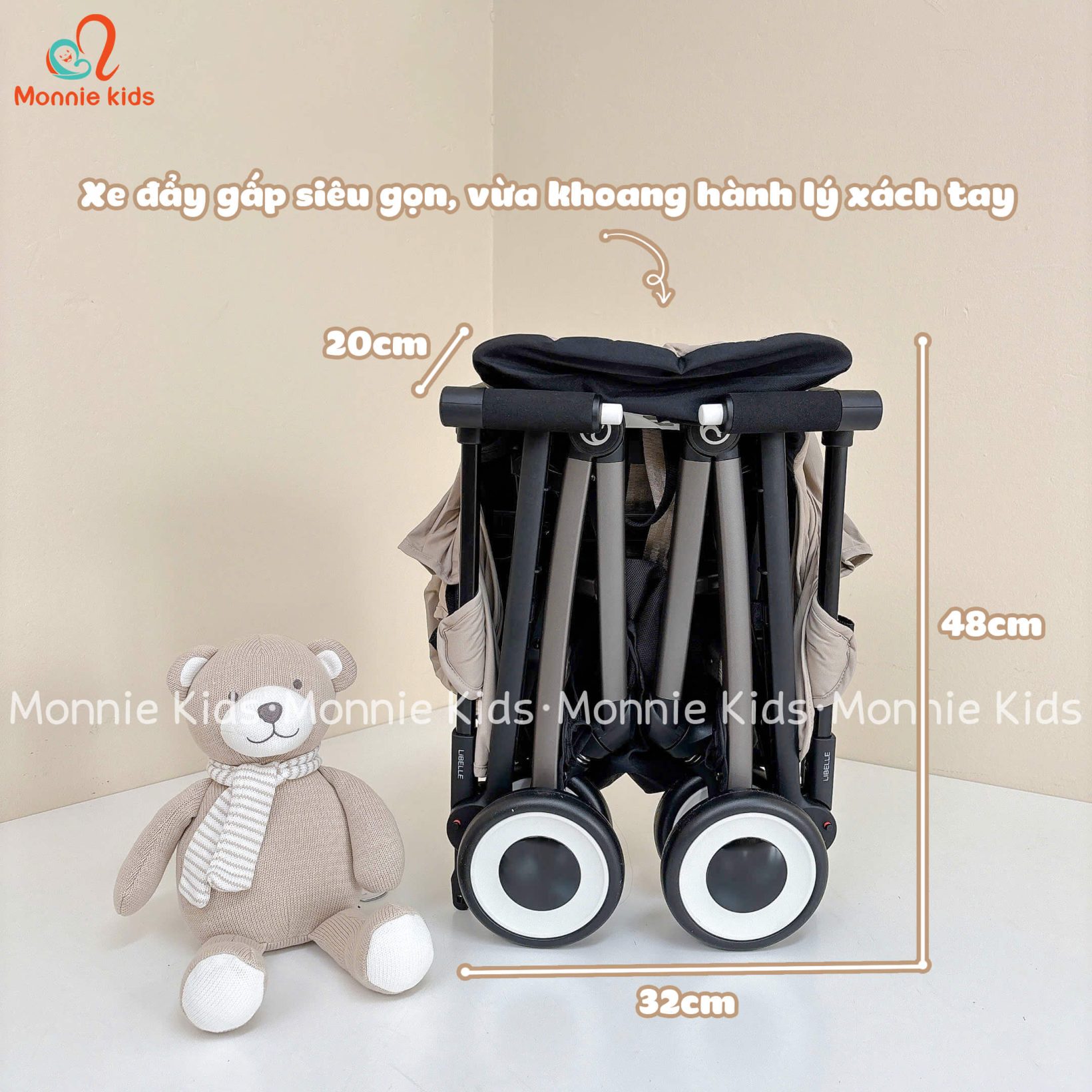 XE ĐẨY GẤP GỌN CYBEX LIBELLE TPE - ALMOND BEIGE - Hình ảnh 3